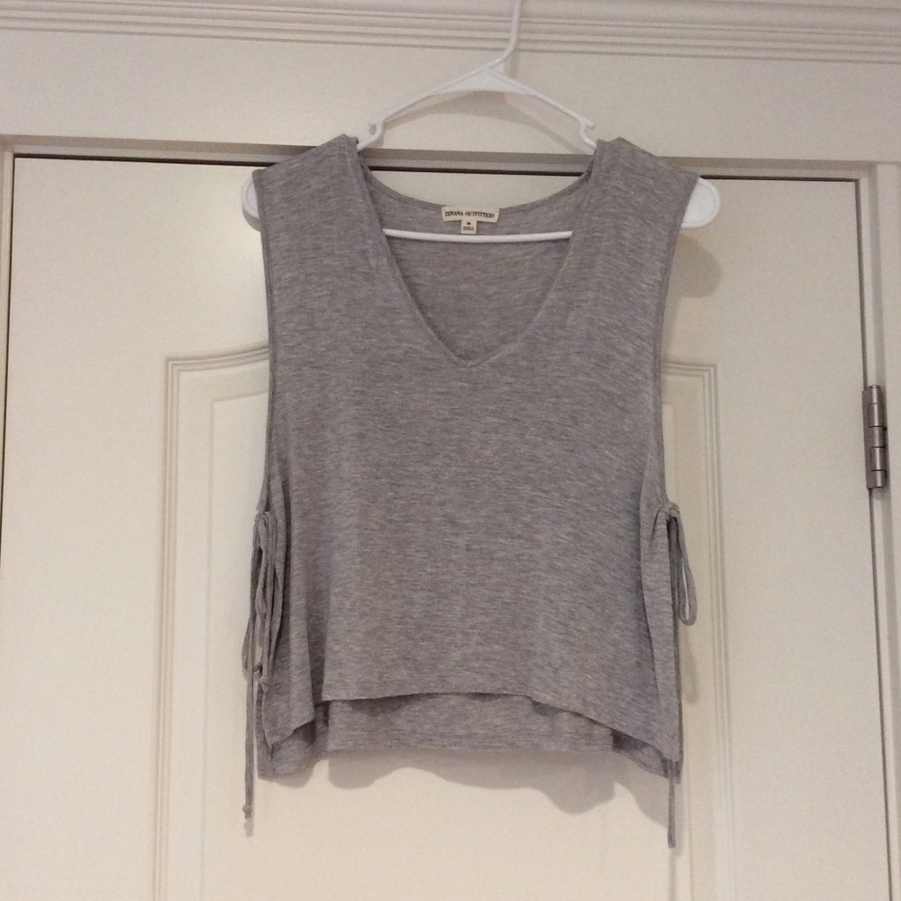 Gray Zenana Outfitters Top Ties on the Sides